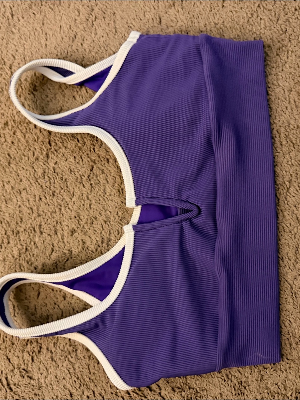 LainSnowPurple Ribbed Two-Piece Bikini with White Trim - Picture 2 of 4